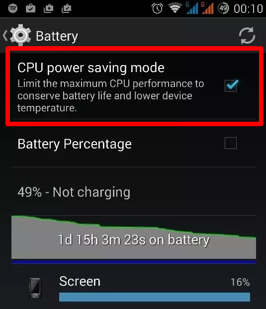Phone Battrey - power saving mode